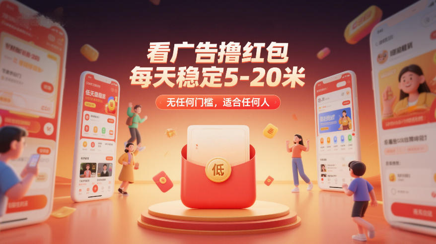 看广告撸红包，每天稳定5-20米，无任何门槛，适合任何人-k宝库